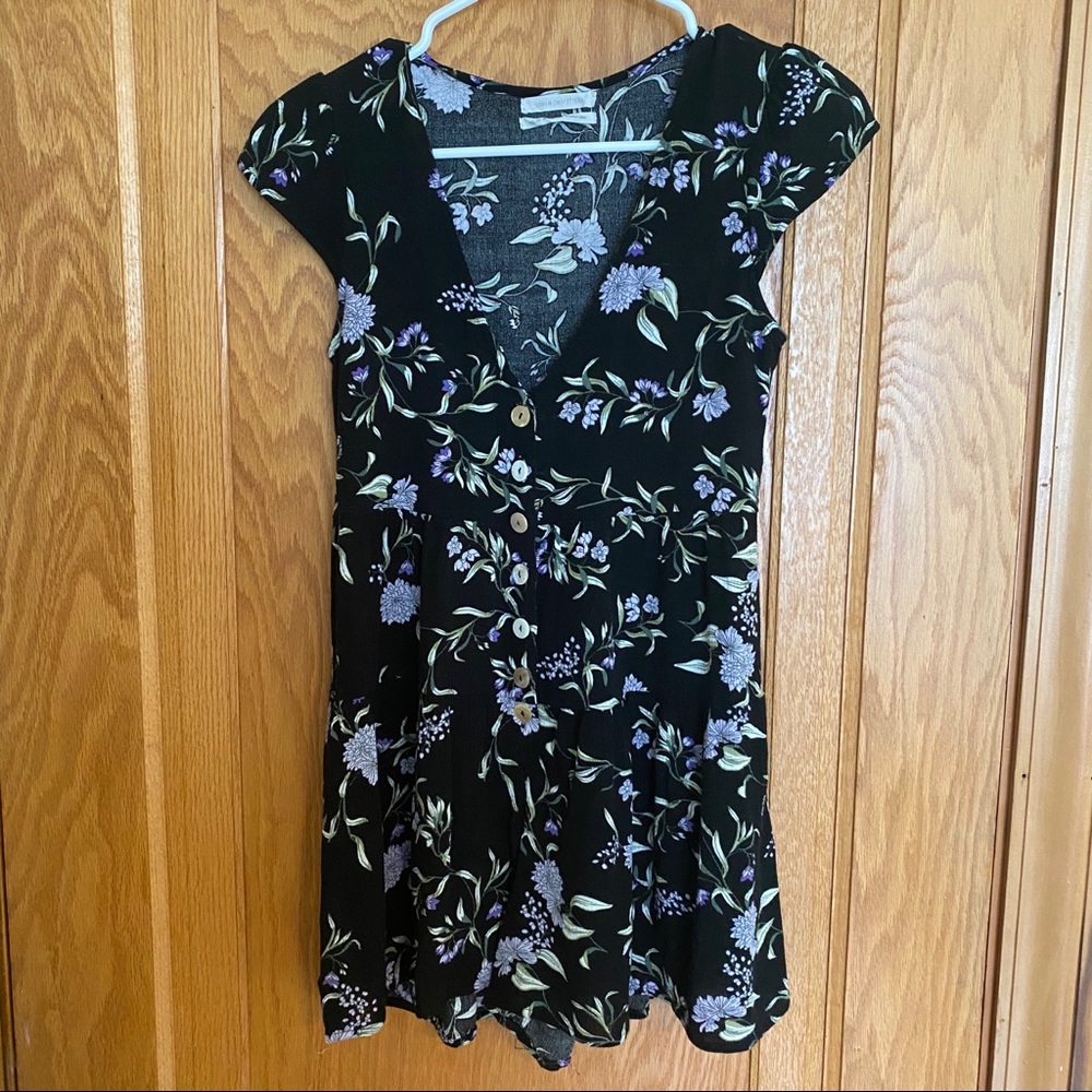 UO Black floral romper